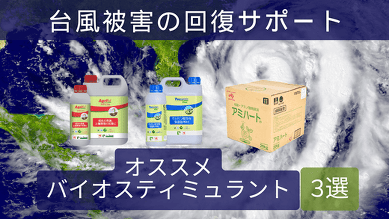 公式】台風被害の回復サポートにオススメバイオスティミュラント3選